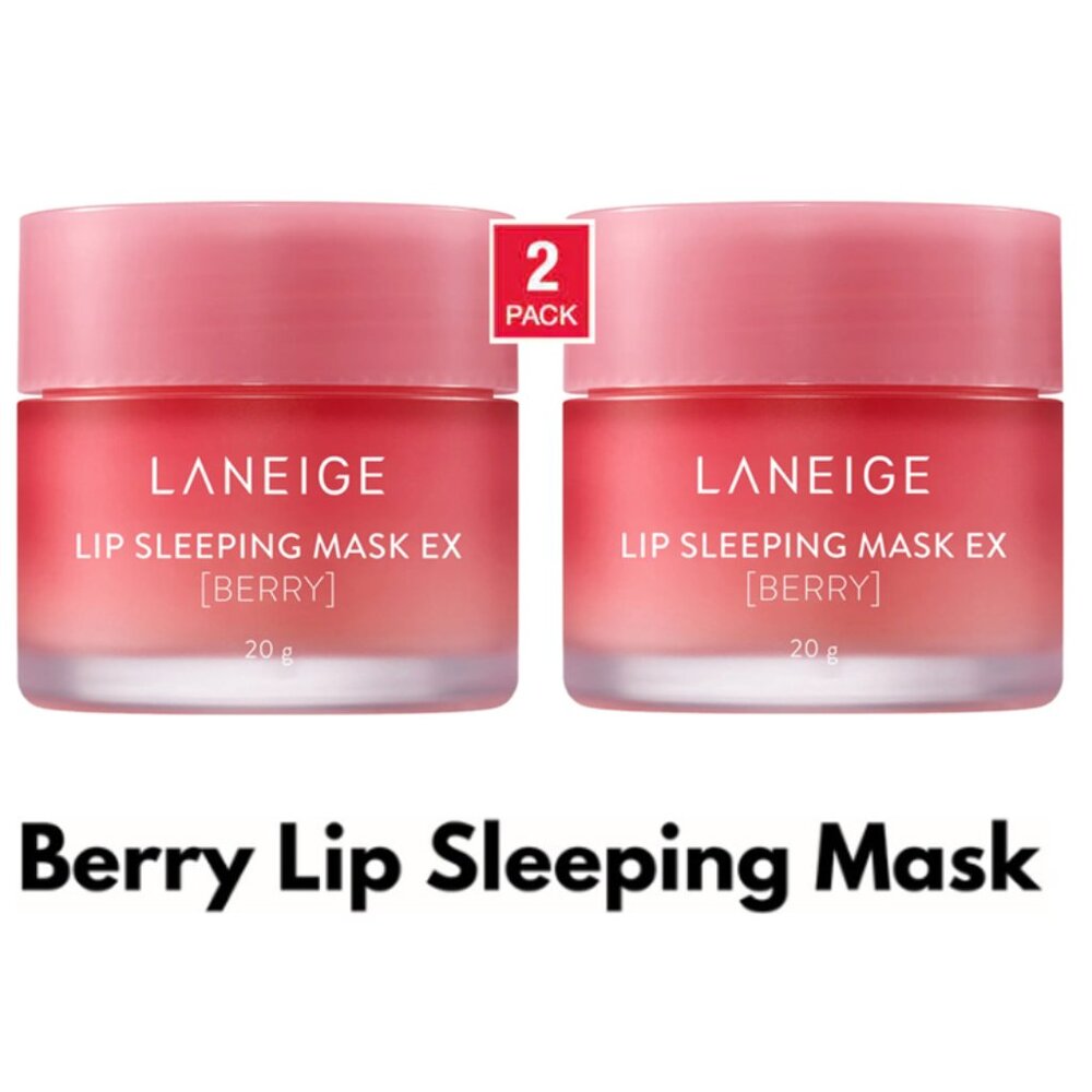 LANEIGE Lip Sleeping Mask Nourish Hydrate Repair Flaky Dry Lips Vitamin C, Berry